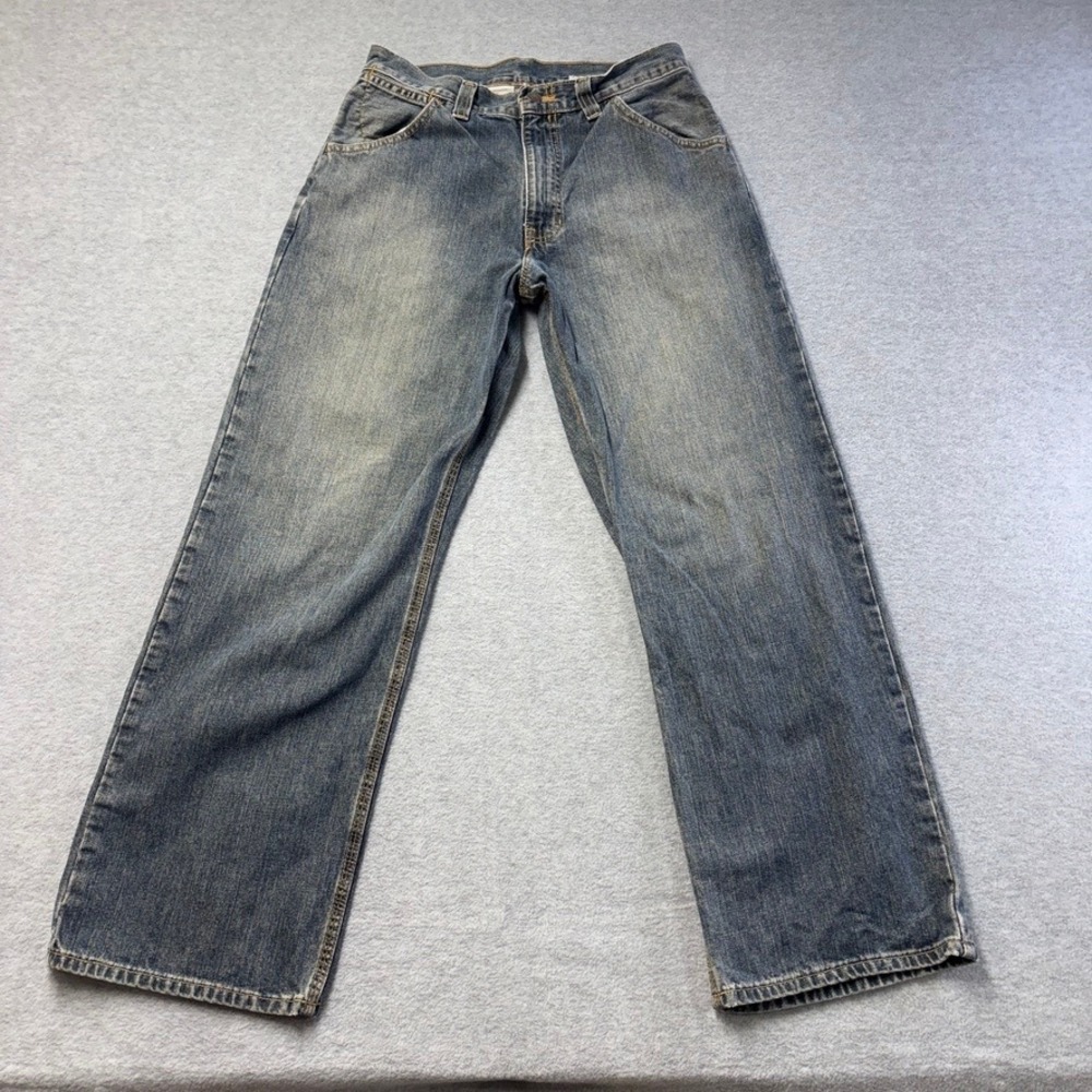 Vintage Gap Worker Jean Mens 30x30 Blue Loose Straight Medium Wash Faded Denim